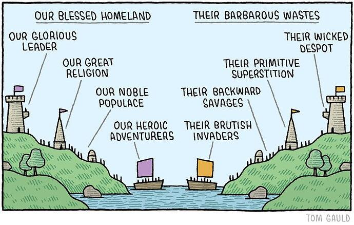 Tom Gauld - our blessed homeland vs. their barbarous wastes
