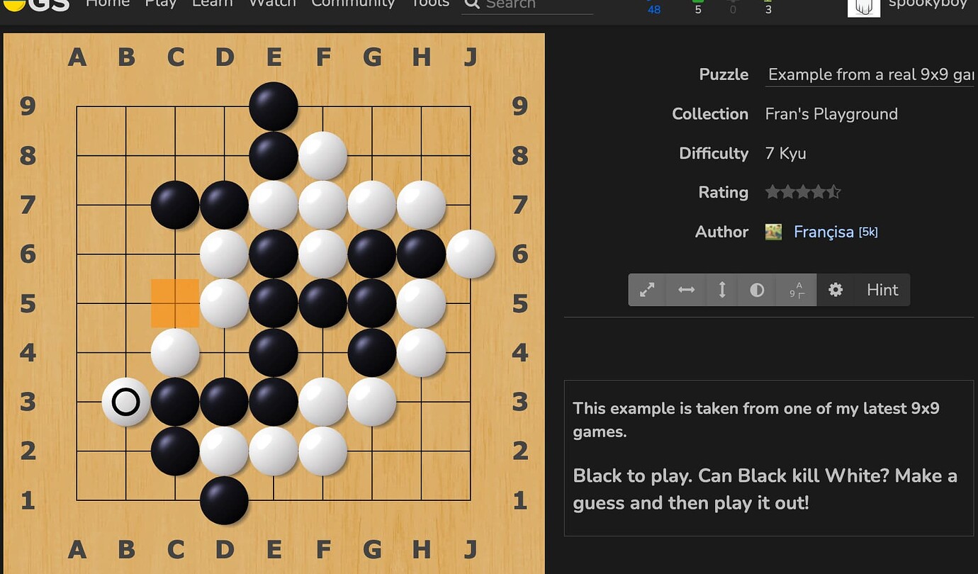 How to hide the orange hint box in puzzles Support Online Go Forum