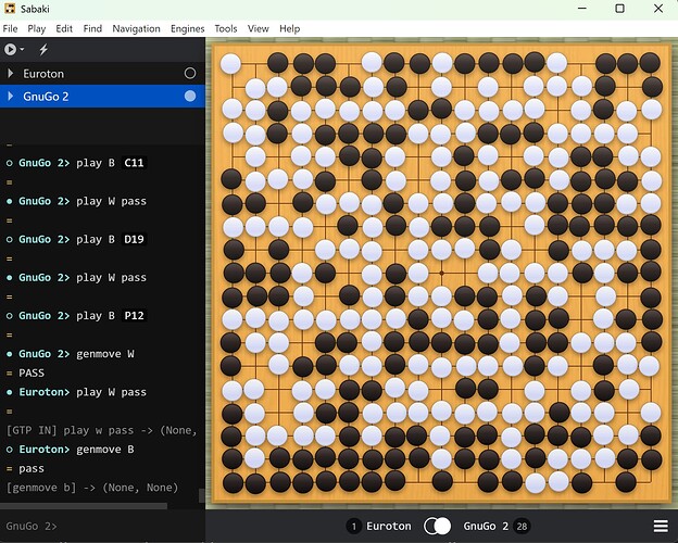 First game - Black vs GnuGo10